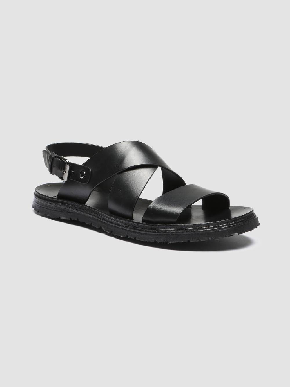 Officine Creative CHIOS 005 Sandali in Pelle Nera Qualità