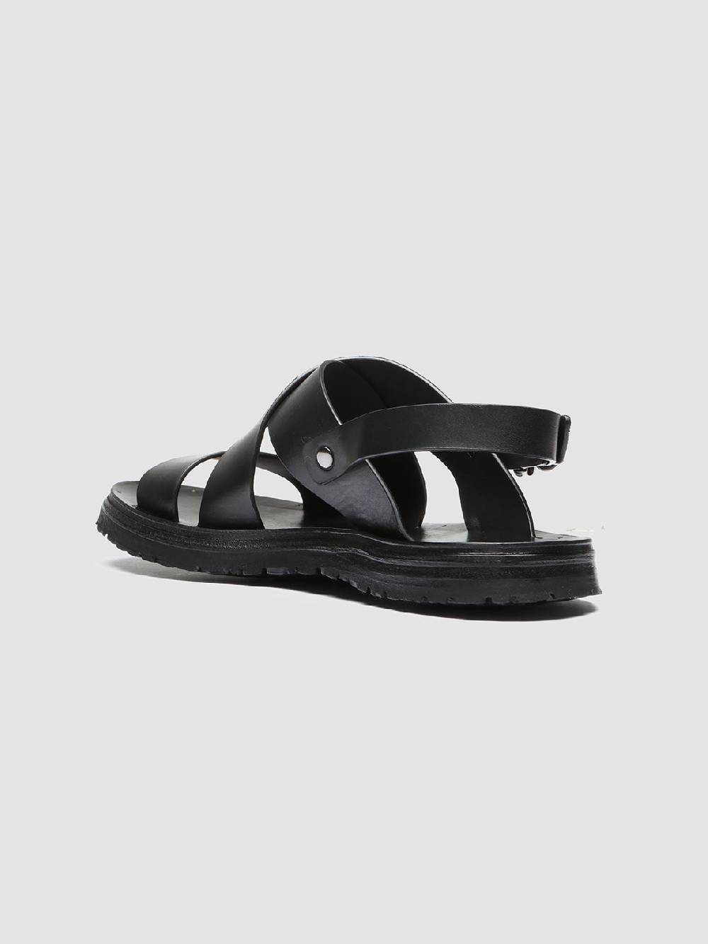 Officine Creative CHIOS 005 Sandali in Pelle Nera Qualità