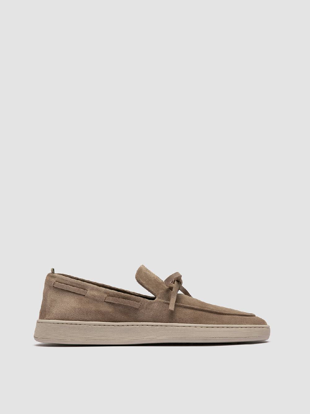 Officine Creative HERBIE 003 Mocassini da barca in pelle scamosciata Tortora