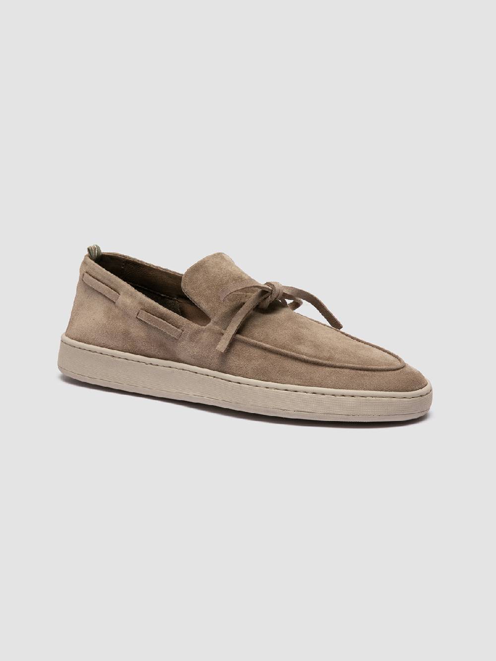 Officine Creative HERBIE 003 Mocassini da barca in pelle scamosciata Tortora Promozione