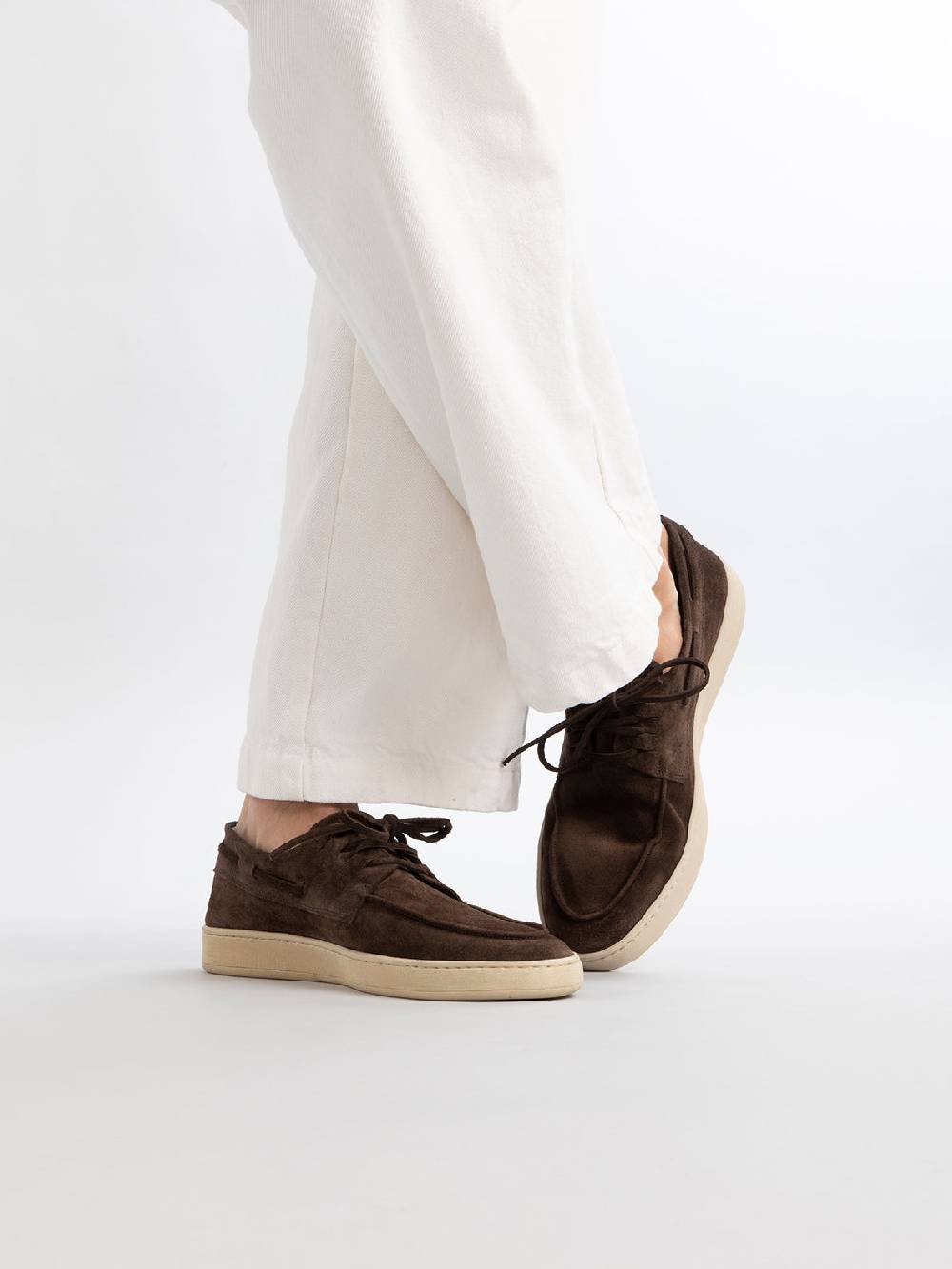 Officine Creative HERBIE 009 Sneaker Basse in Pelle Scamosciata Tortora Pezzi Unici