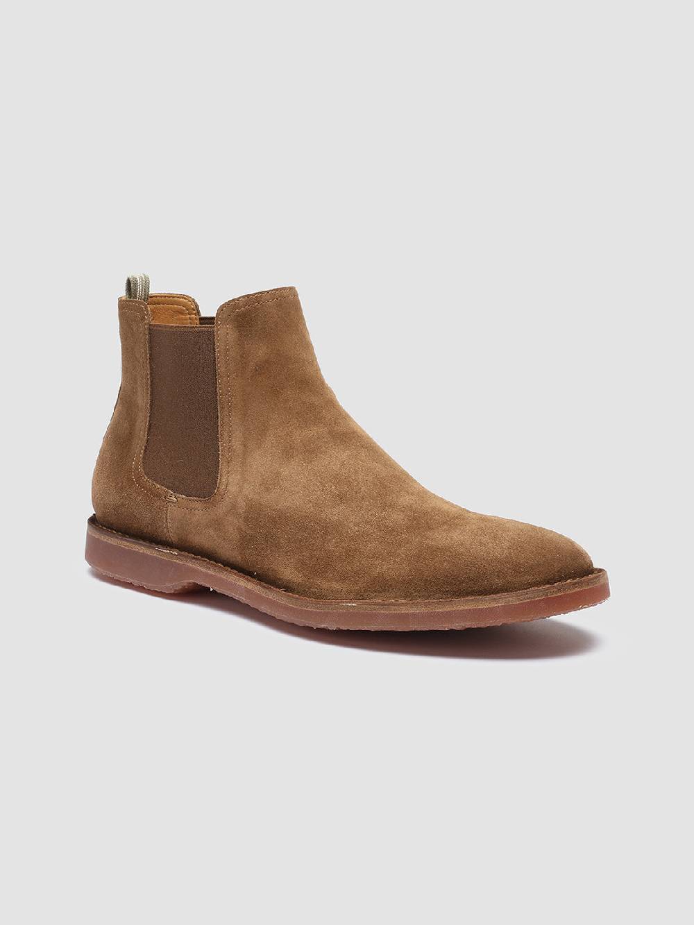 Officine Creative KENT 005 Stivaletti Chelsea in Pelle Scamosciata Marrone Negozi Online