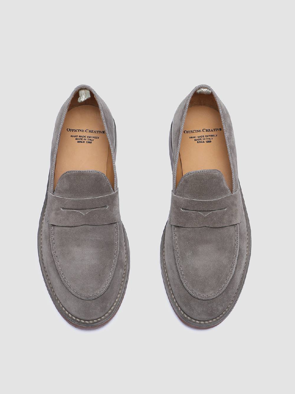 Officine Creative KENT 008 Mocassini in Pelle Scamosciata Tortora Fino Al -60%