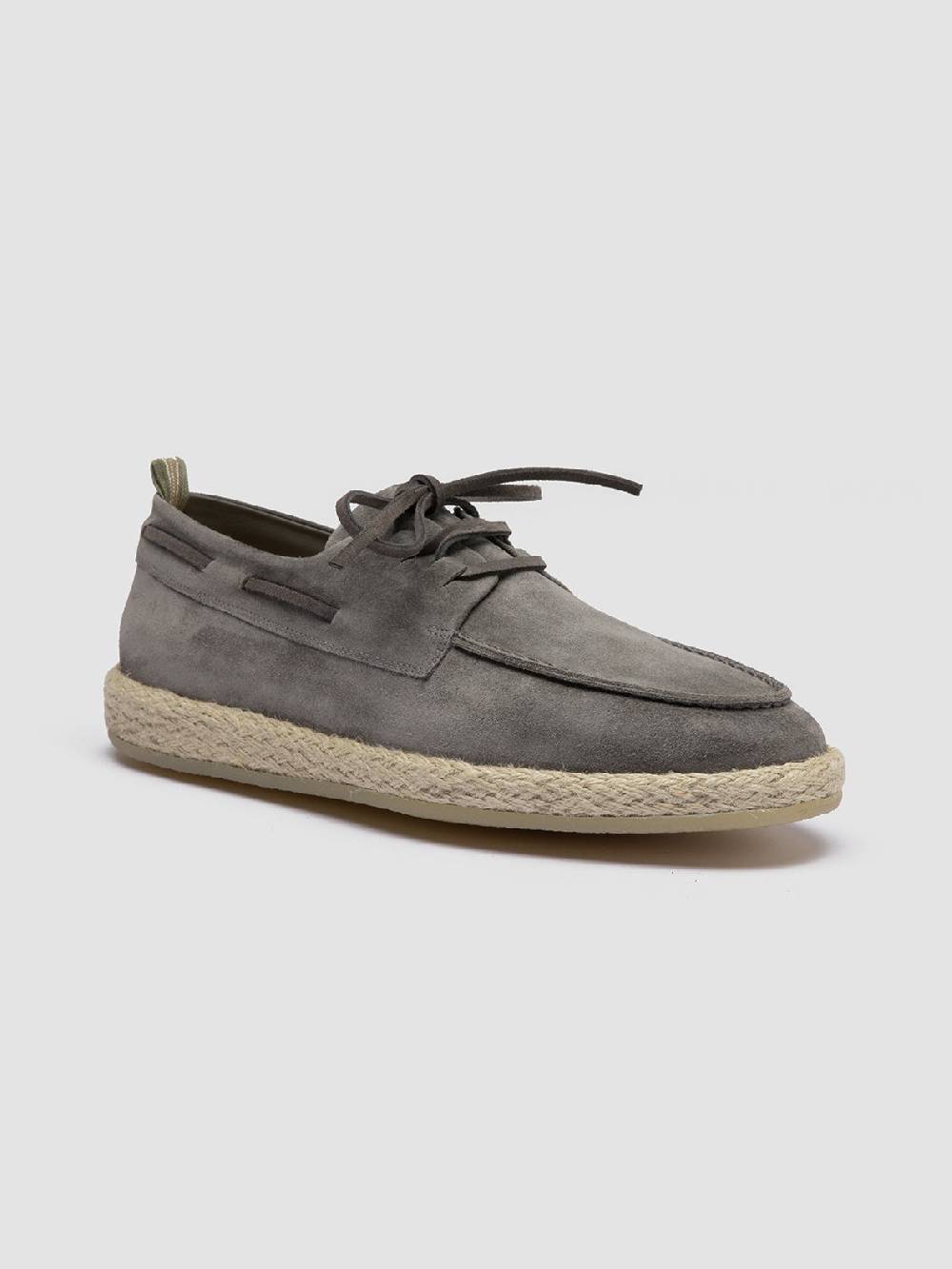 Officine Creative ROPED 005 Scarpe da barca in Pelle Scamosciata grigia Convenienza