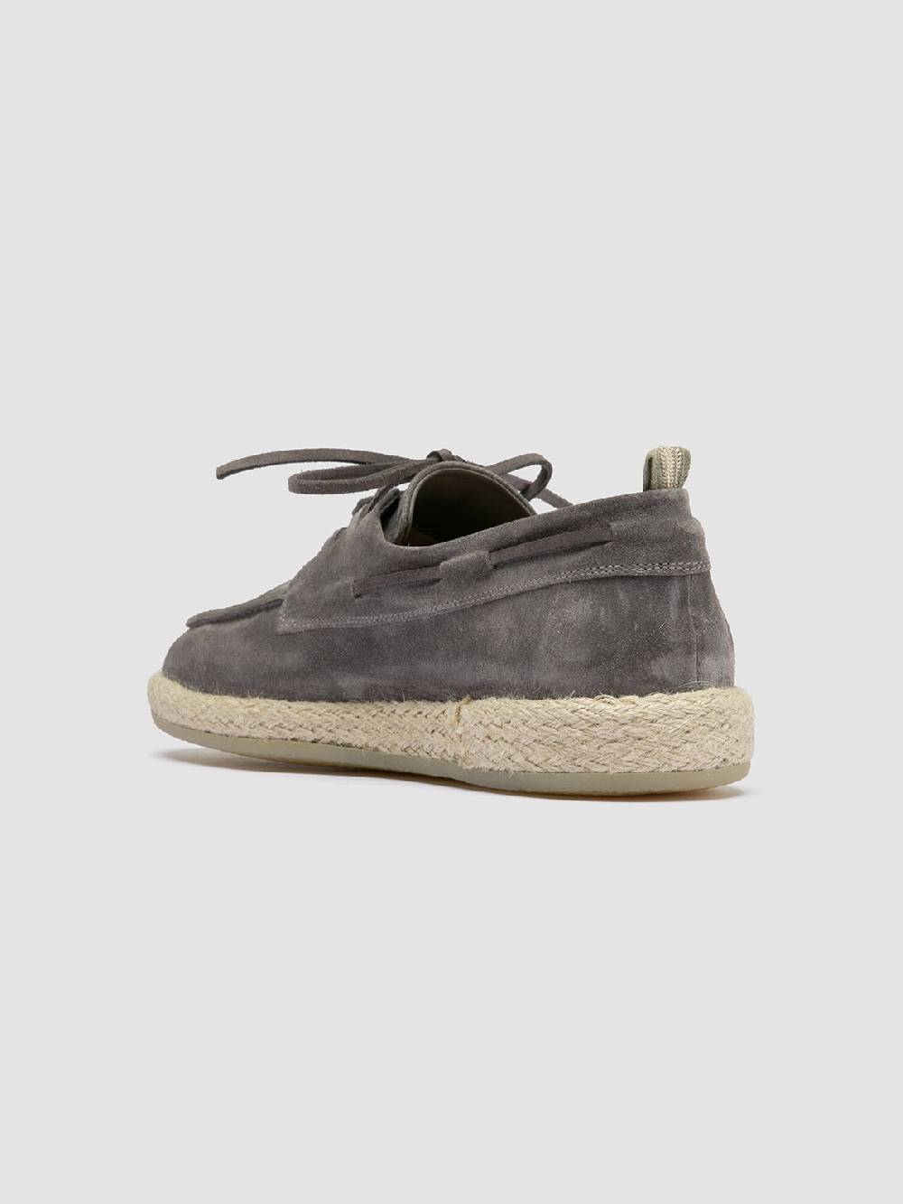 Officine Creative ROPED 005 Scarpe da barca in Pelle Scamosciata grigia Convenienza