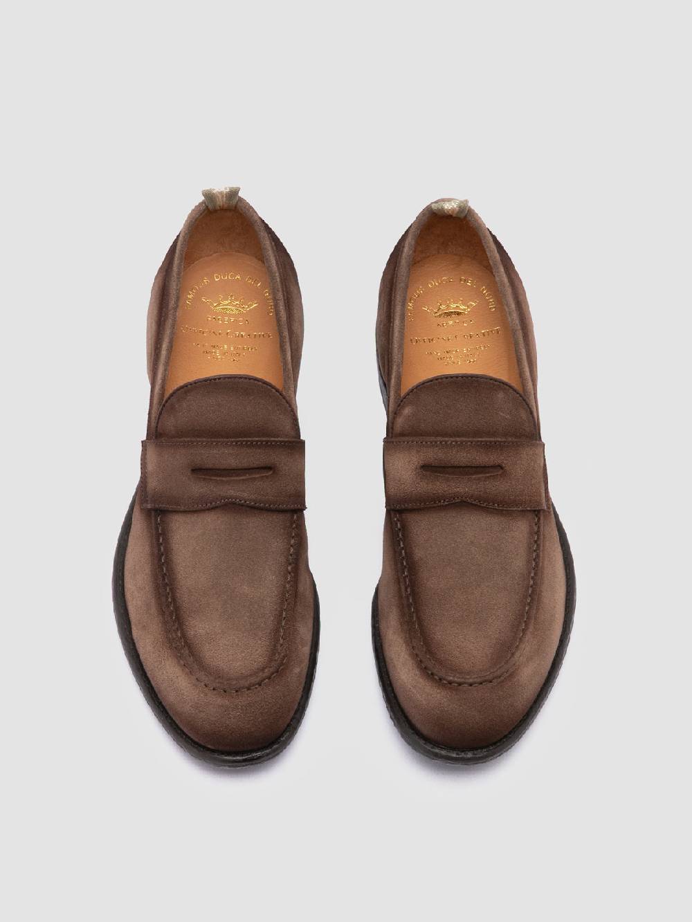 Officine Creative EMORY 024 Mocassini in Pelle Scamosciata Marrone Vendita Calda