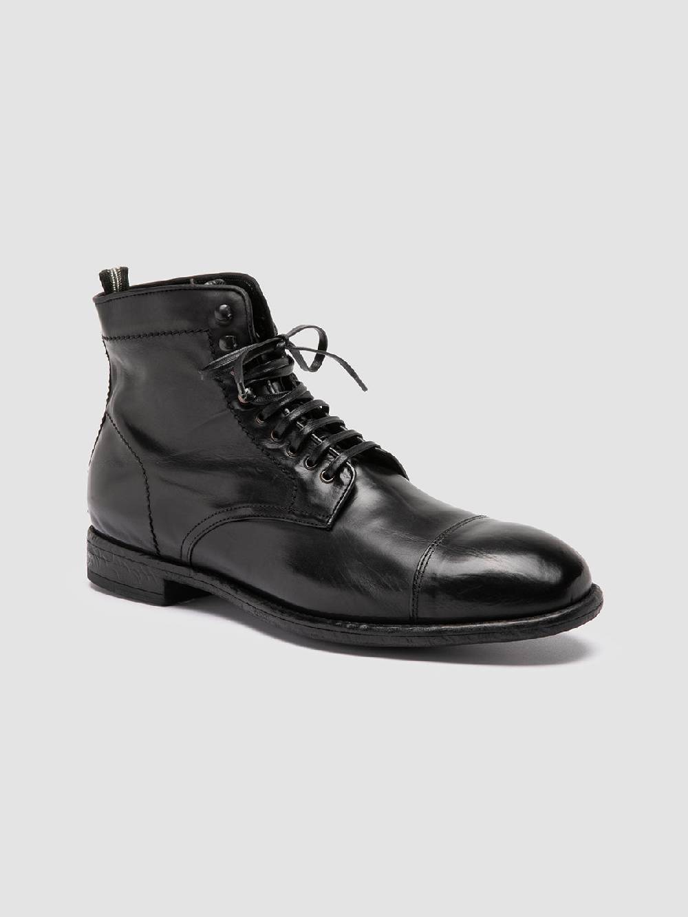 Officine Creative EMORY CAOU 014 Stivali Neri in Pelle Vendita Economica