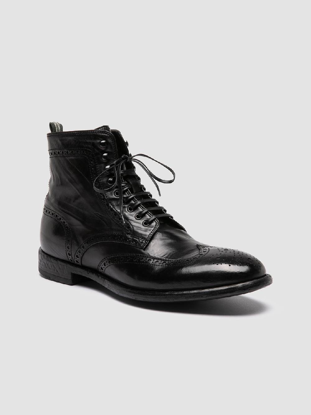 Officine Creative EMORY CAOU 016 Stivali Neri in Pelle Vendite Flash