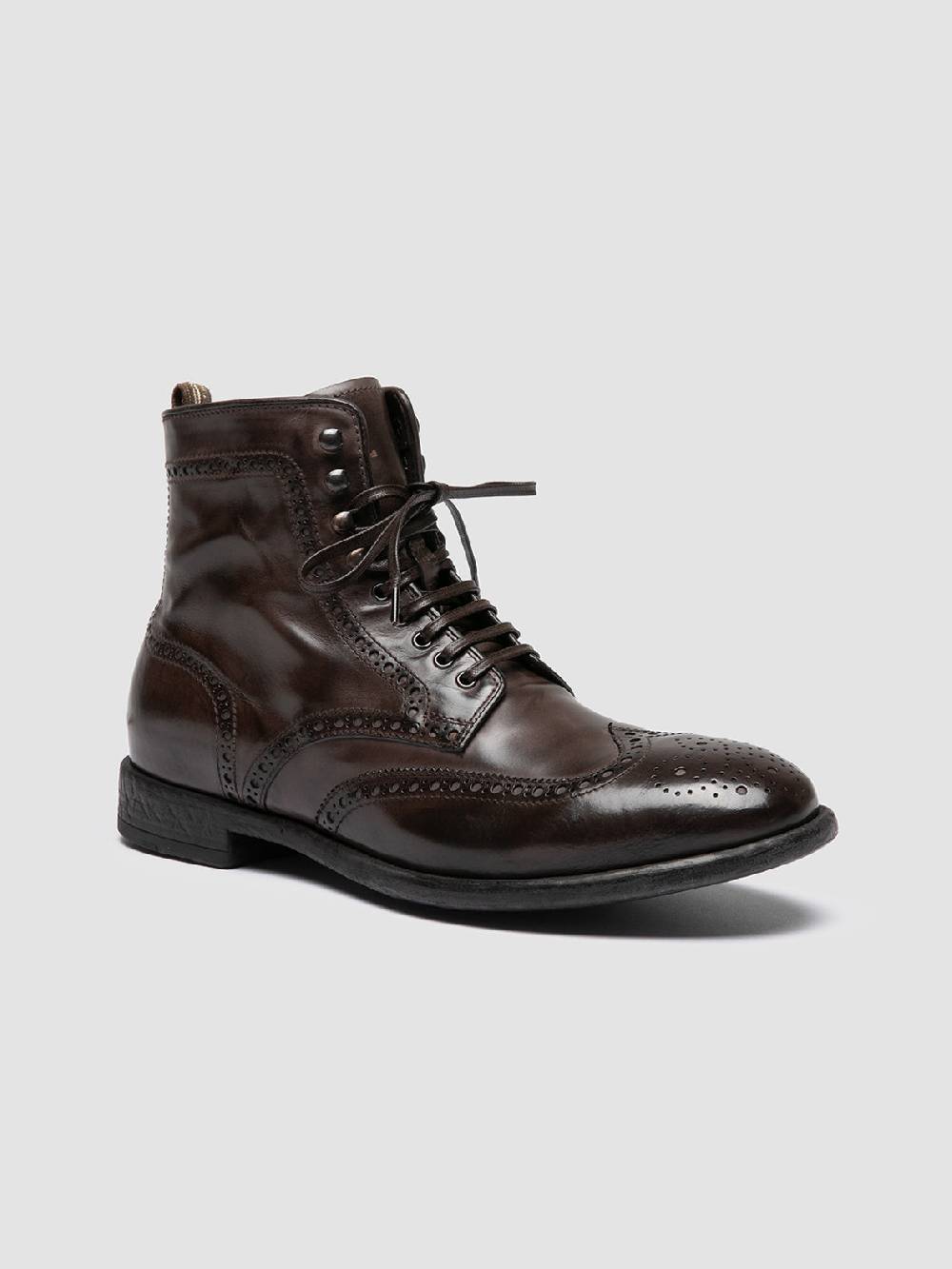 Officine Creative EMORY CAOU 014 Stivali Marrone Scuro in Pelle Negozio
