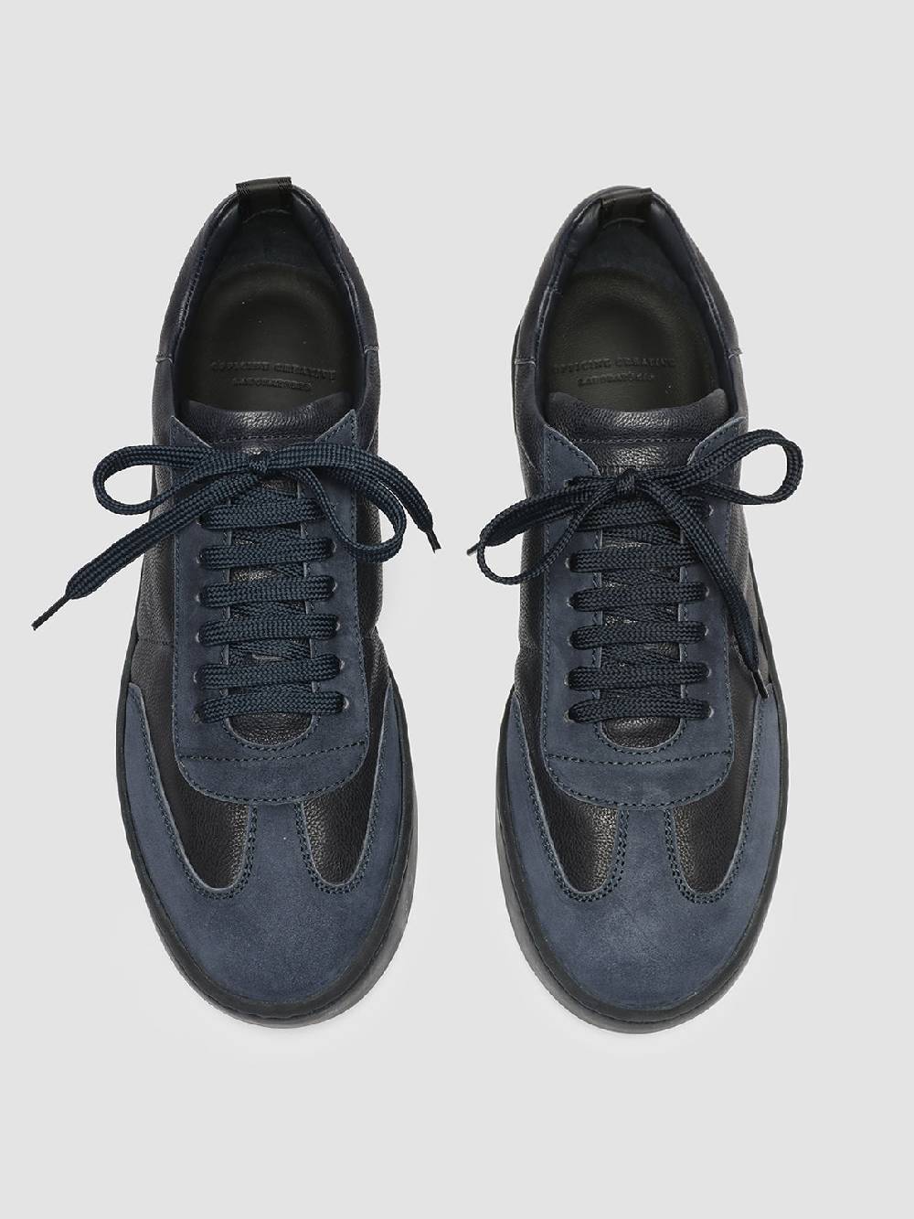 Officine Creative KOMBINED 001 Sneaker Basse in Camoscio e Pelle Blu Italy