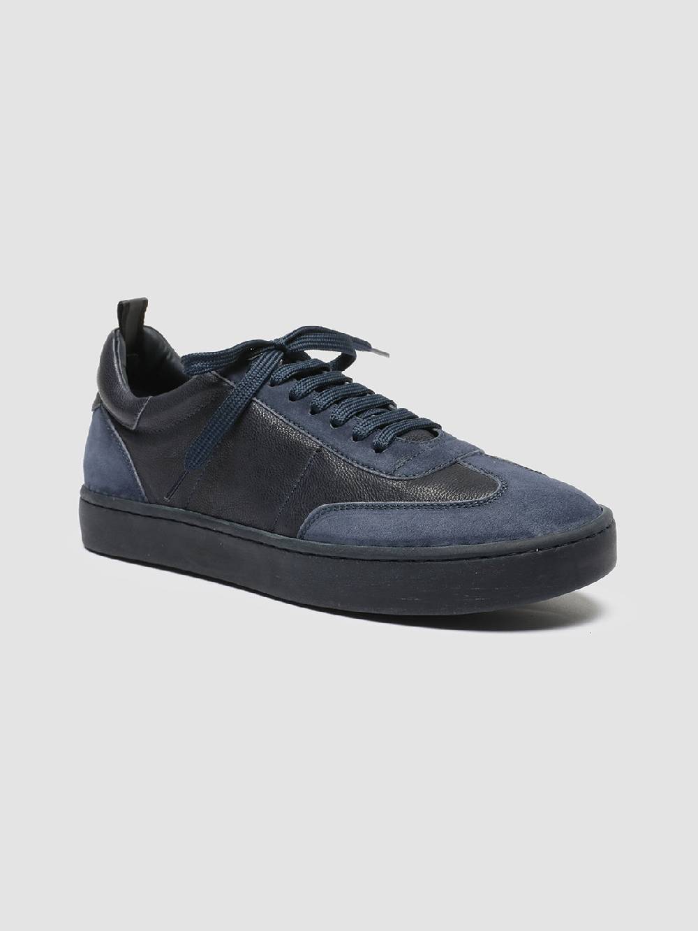 Officine Creative KOMBINED 001 Sneaker Basse in Camoscio e Pelle Blu Italy