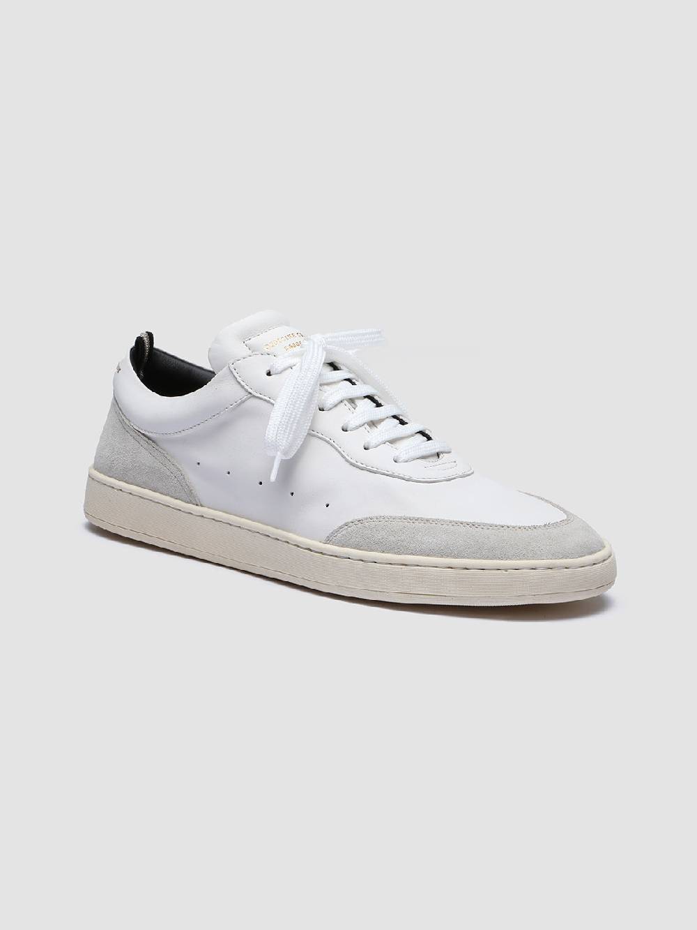Officine Creative KRIS LUX 001 Sneakers in Pelle Liscia e Scamosciata Bianca In Linea