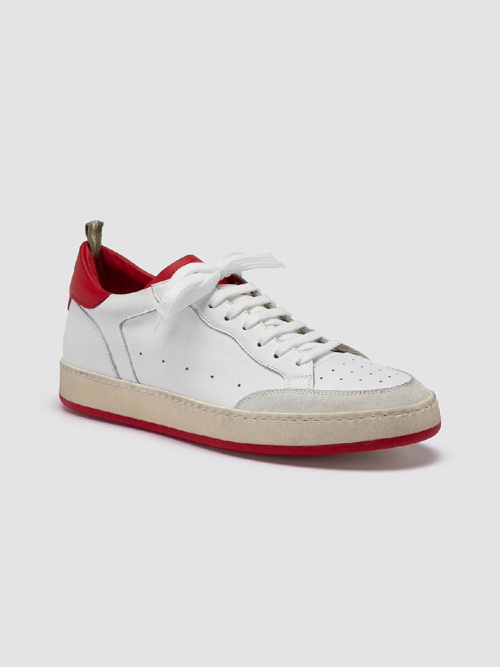 Officine Creative MAGIC 008 Sneakers Basse in Pelle e Camoscio Bianca Spedizione Gratuita