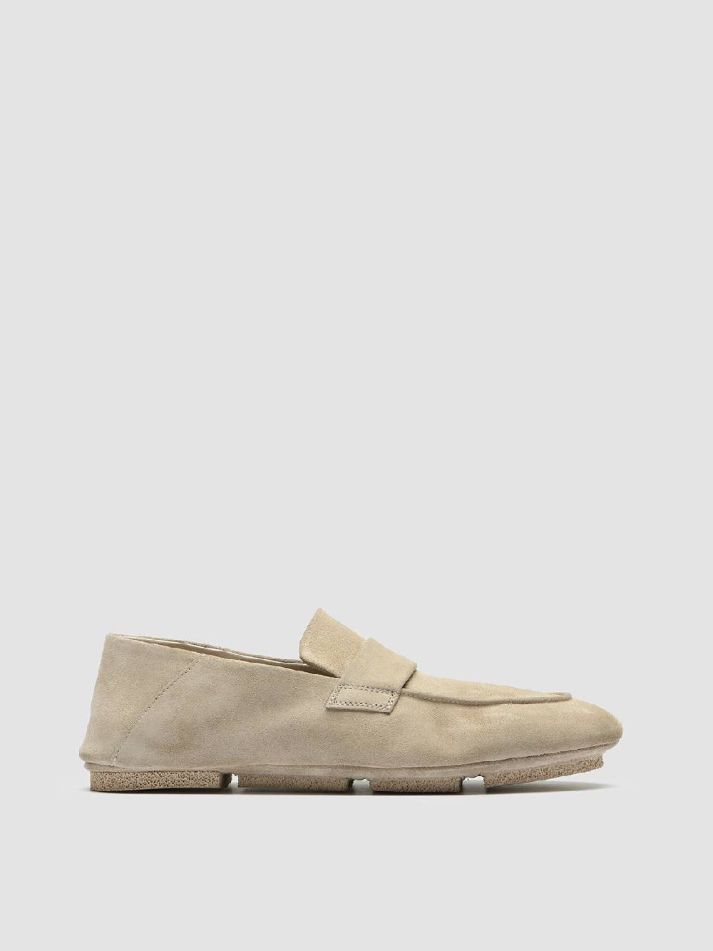 Officine Creative C-SIDE 101 Mocassini in Pelle Scamosciata Avorio