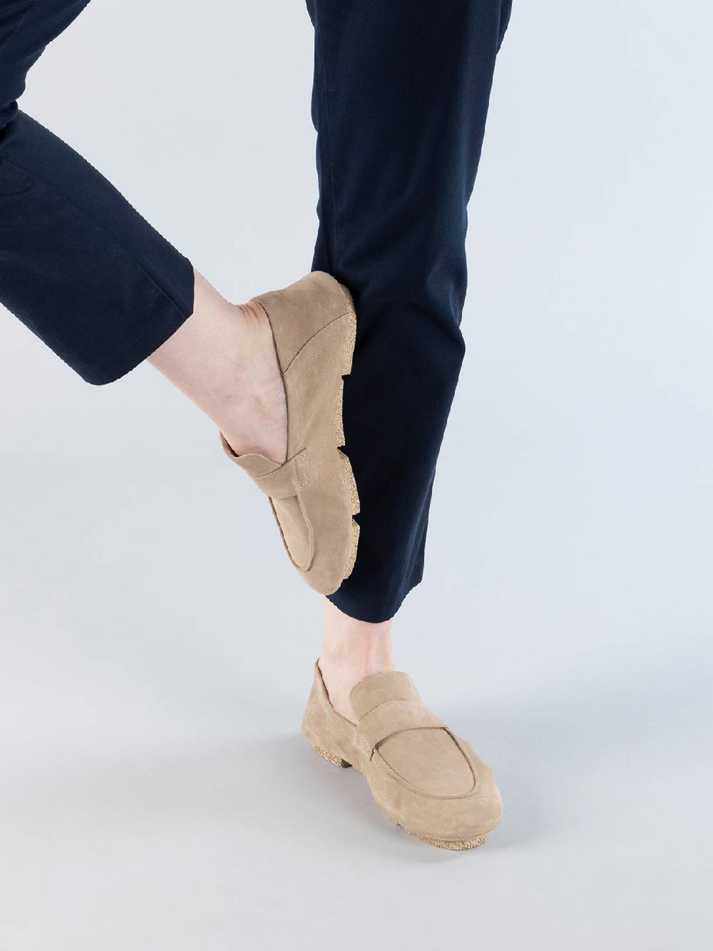Officine Creative C-SIDE 101 Mocassini in Pelle Scamosciata Tortora Negozi Online