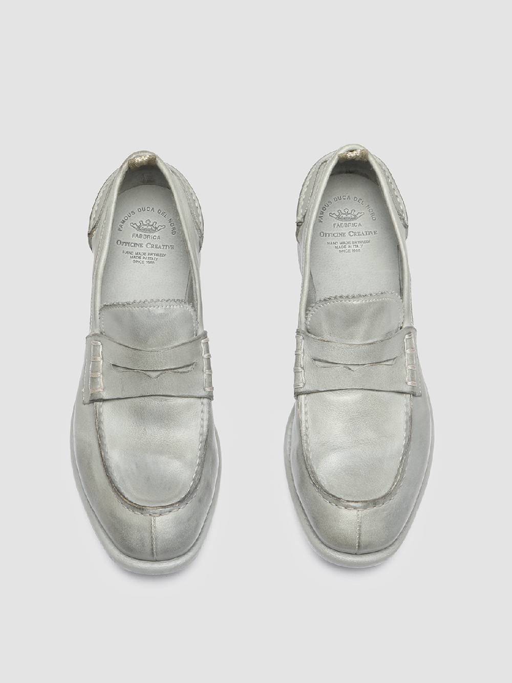 Officine Creative CALIXTE 042 Mocassini Penny in Pelle Grigia Promozione Limitata