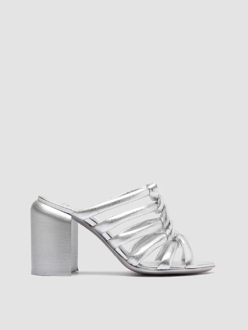 Officine Creative ESTHER 026 Sandali Slide in Pelle Argento