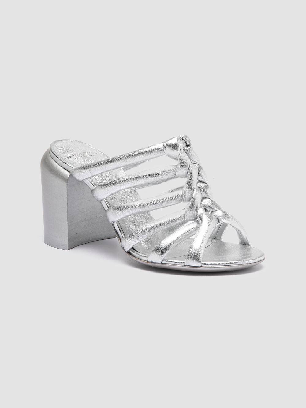 Officine Creative ESTHER 026 Sandali Slide in Pelle Argento Prezzo di fabbrica