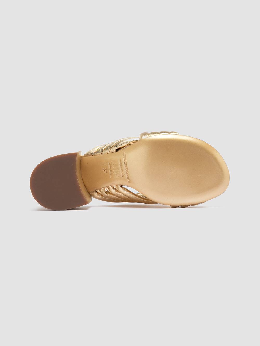 Officine Creative ETHEL 022 Sandali Slide in Pelle Oro Economico