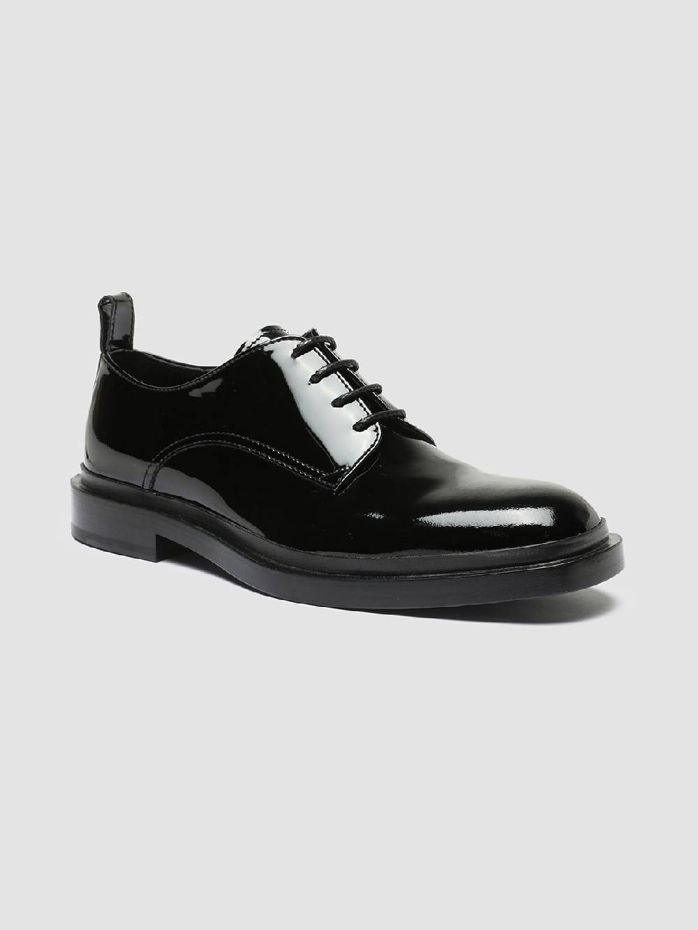 Officine Creative CONCRETE 003 Derby in Pelle Nera Vendite Flash