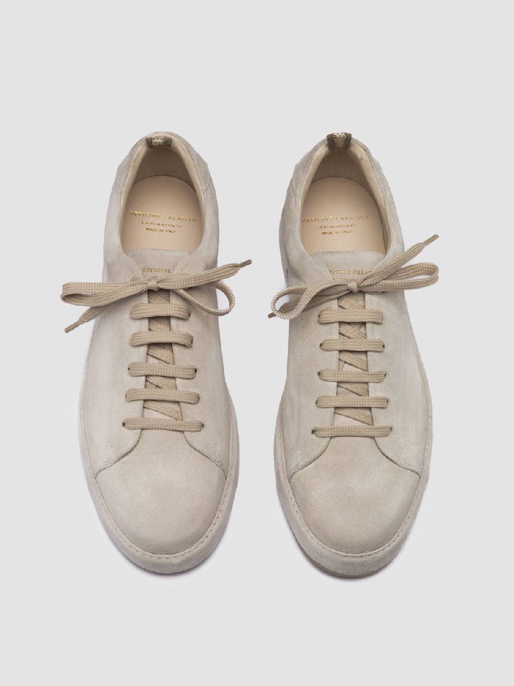 Officine Creative COVERED 001 Sneakers Basse in Pelle Scamosciata Grigia Nuovo