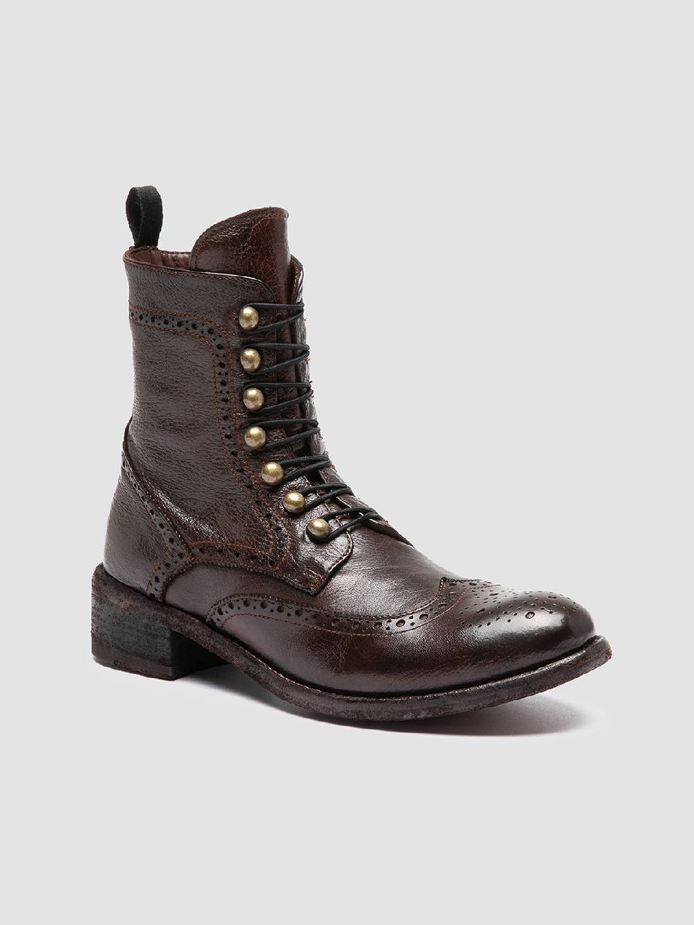 Officine Creative LISON 058 Stivali con Zip in Pelle Marrone Fino Al -60%