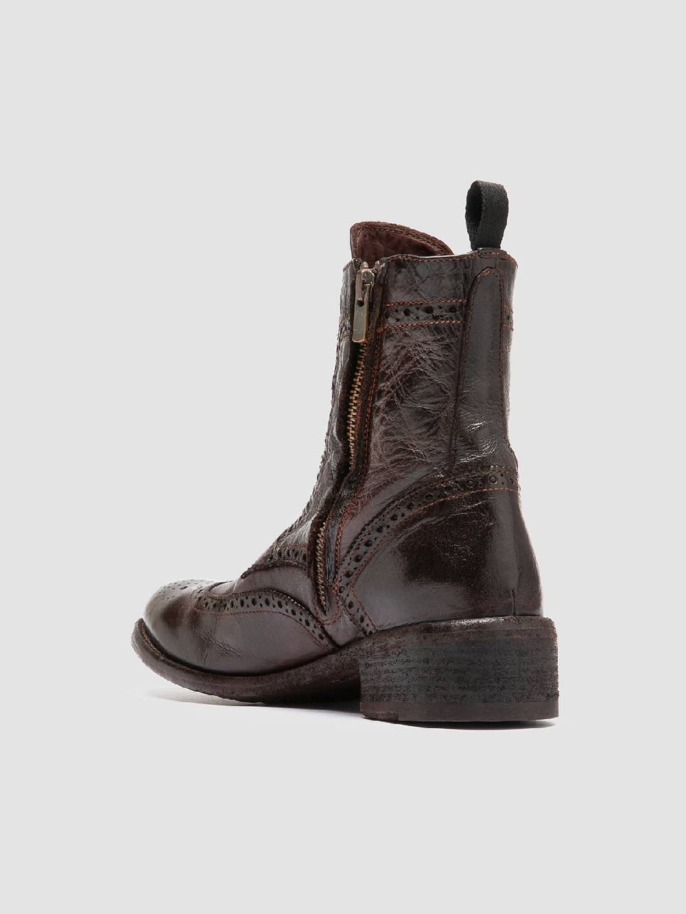 Officine Creative LISON 058 Stivali con Zip in Pelle Marrone Fino Al -60%