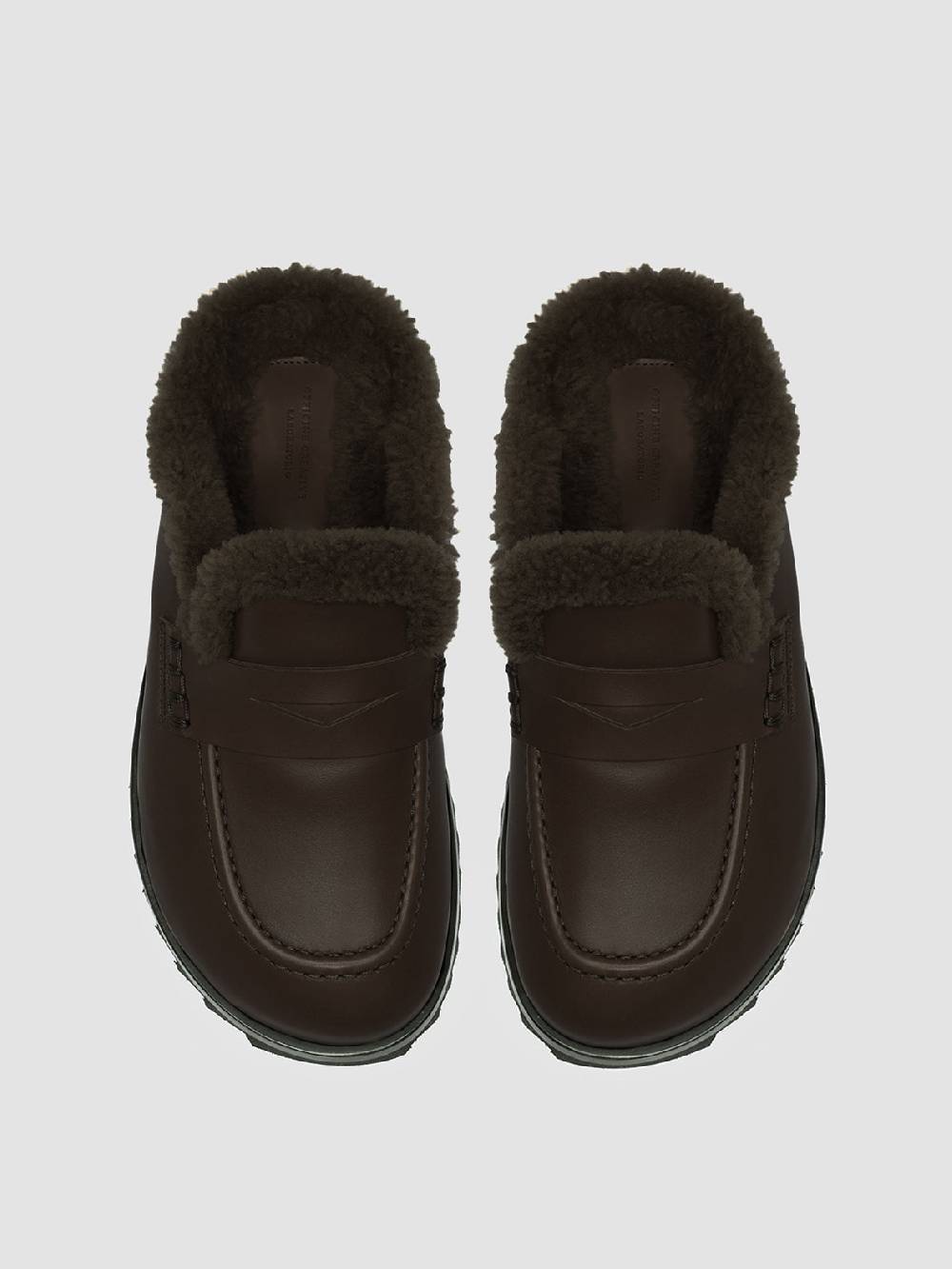 Officine Creative PELAGIE D’HIVER 007 Sabot in Pelle Marrone e Montone Prezzo Ridotto