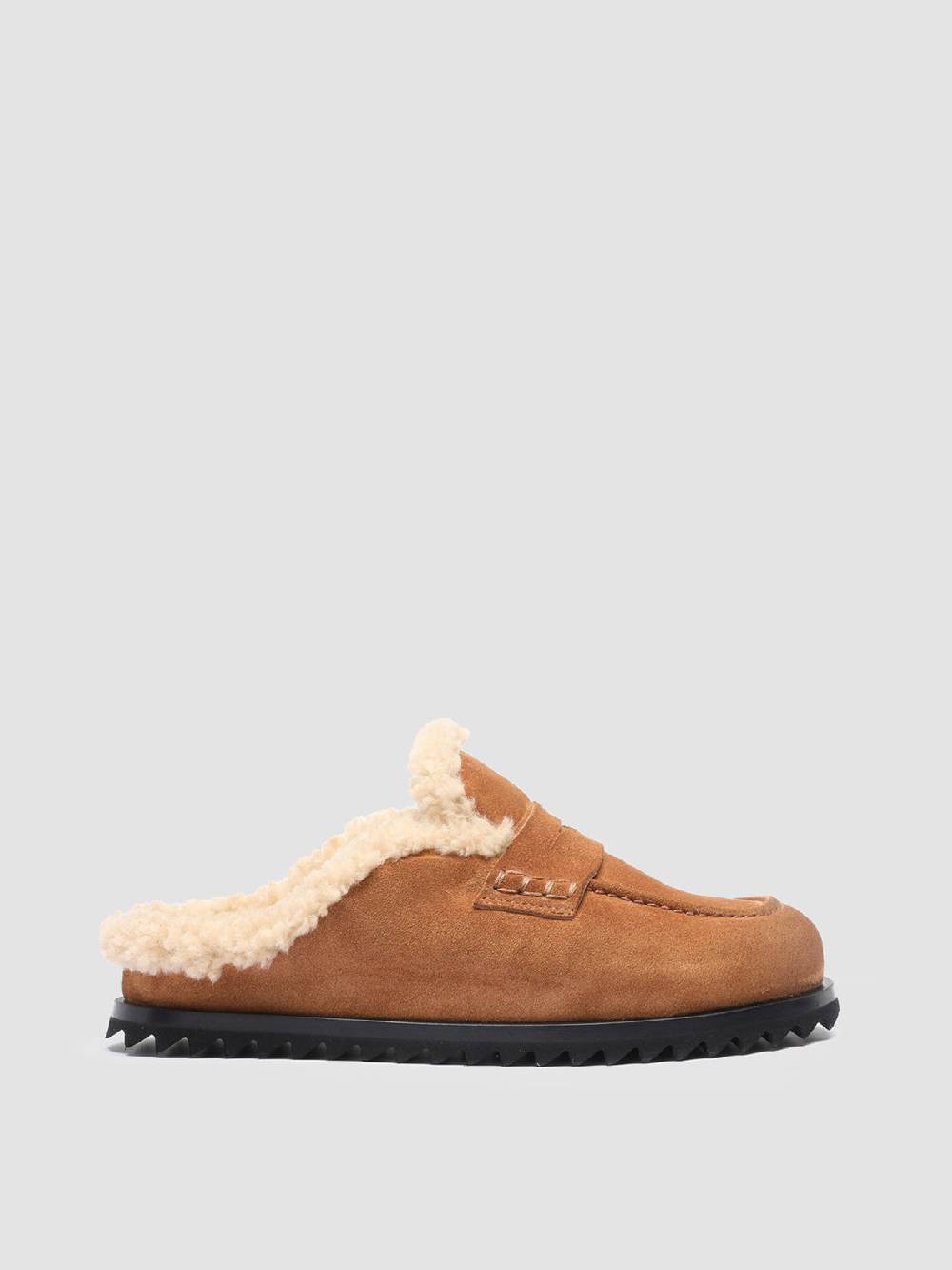 Officine Creative PELAGIE D’HIVER 007 Sabot in Pelle Scamosciata Marrone e montone