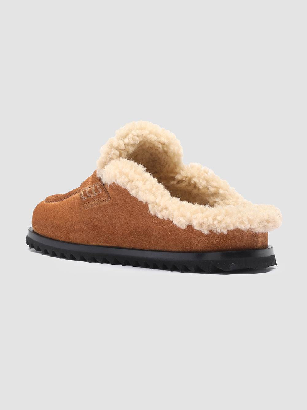 Officine Creative PELAGIE D’HIVER 007 Sabot in Pelle Scamosciata Marrone e montone Sottocosto