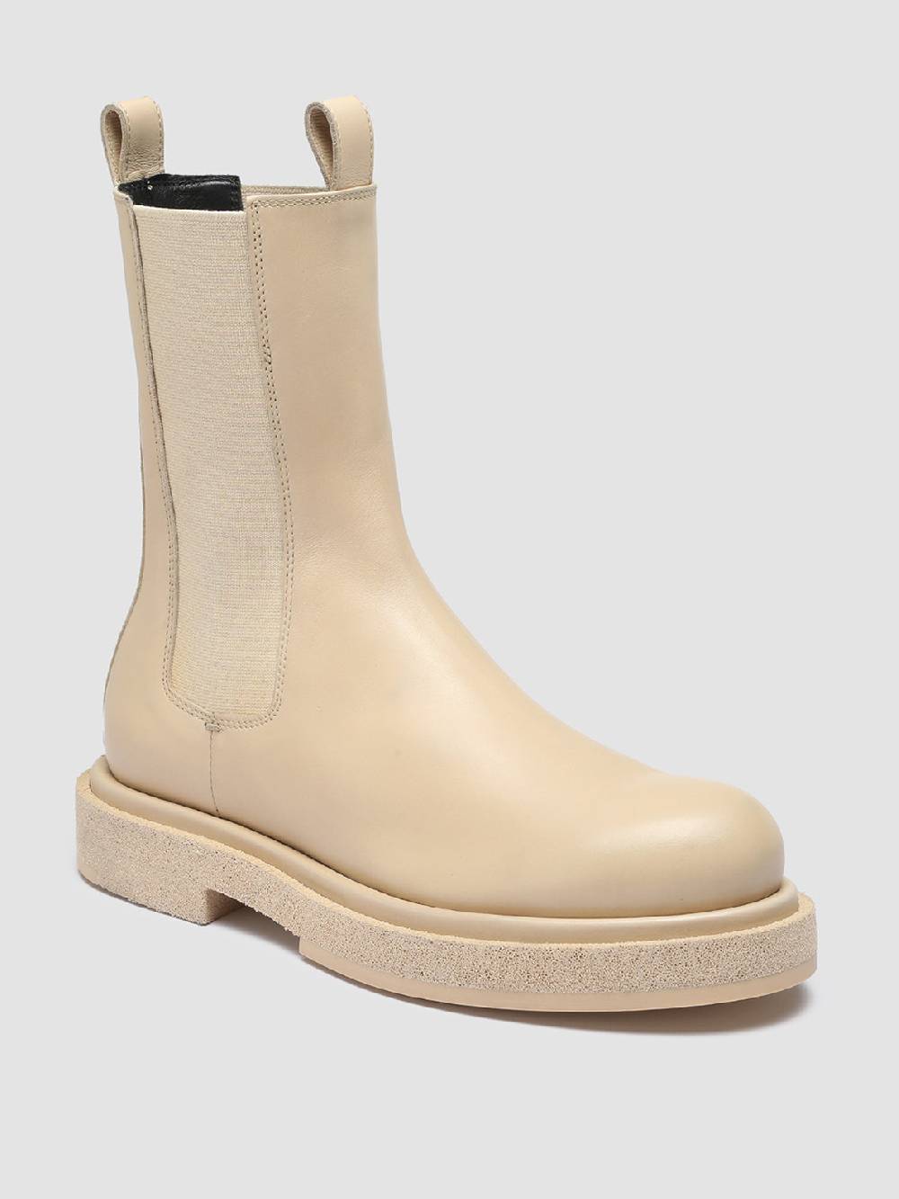 Officine Creative TONAL 105 Stivaletti Chelsea in Pelle Avorio Vendita Economica
