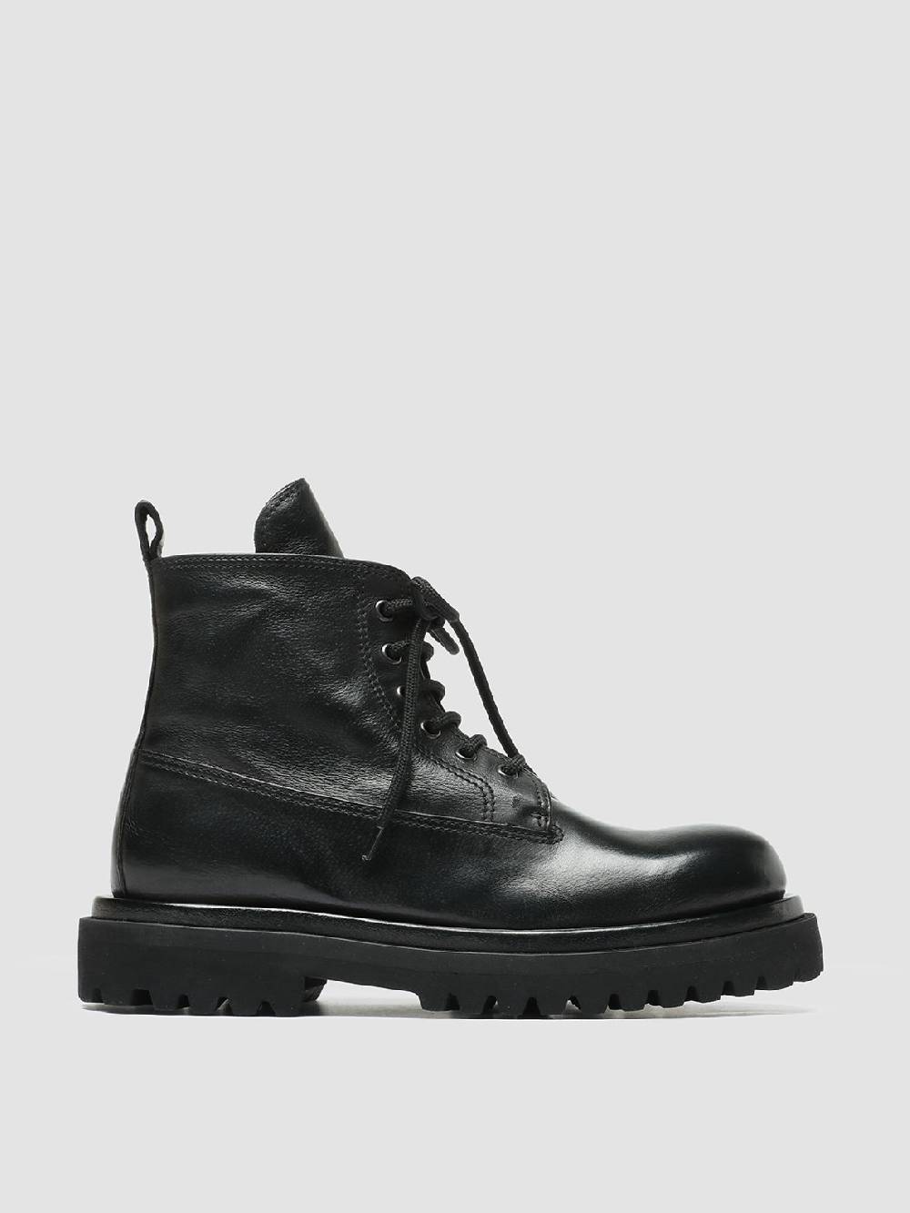 Officine Creative WISAL DD 105 Stivali stringati in Pelle Nera