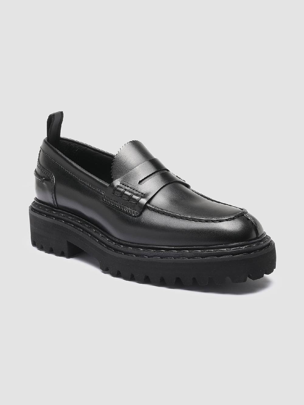 Officine Creative PROVENCE 023 Mocassini in Pelle Nera Vendite Flash
