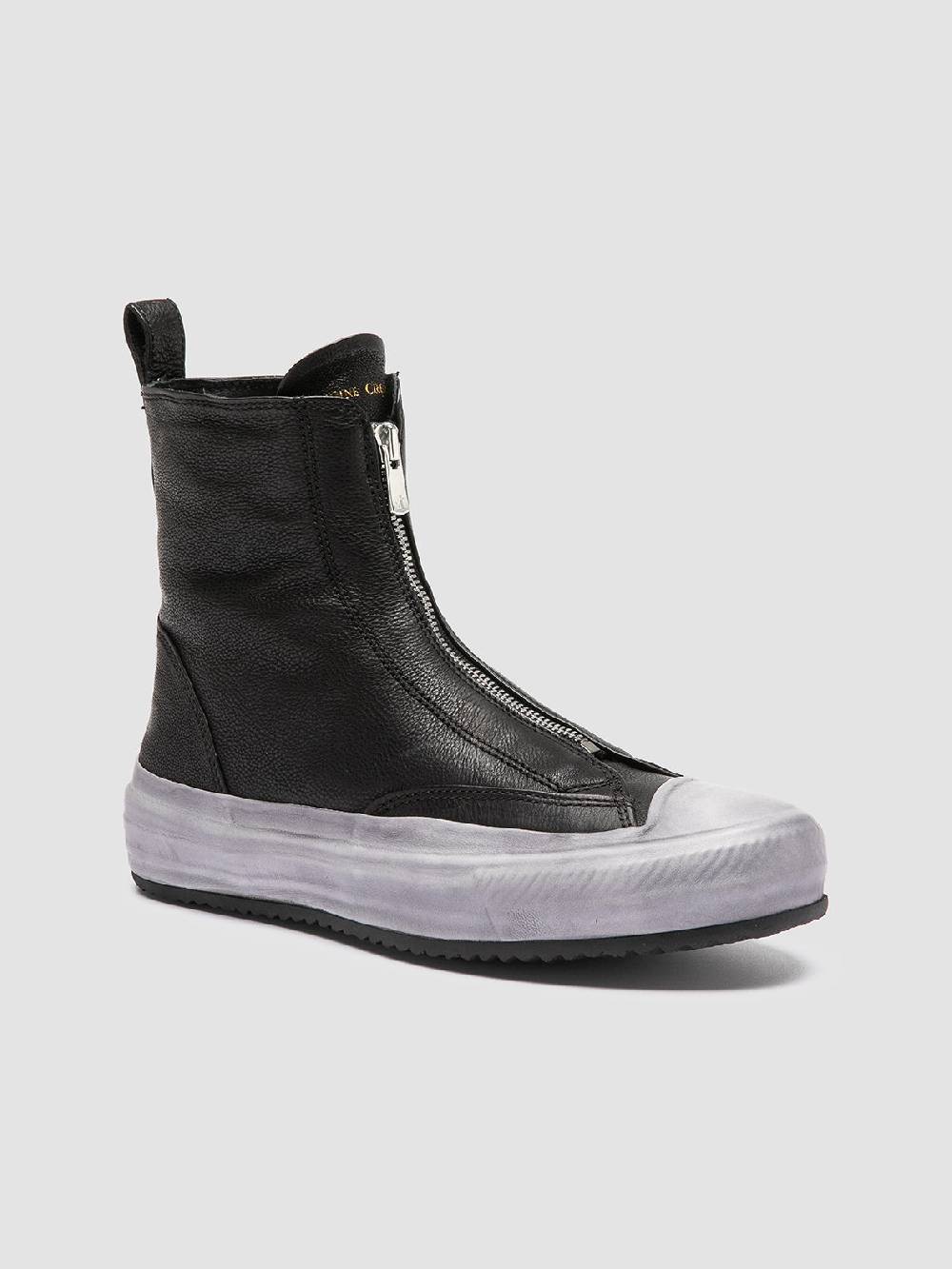 Officine Creative MES 109 Sneaker Alte in Pelle Nera In Saldo