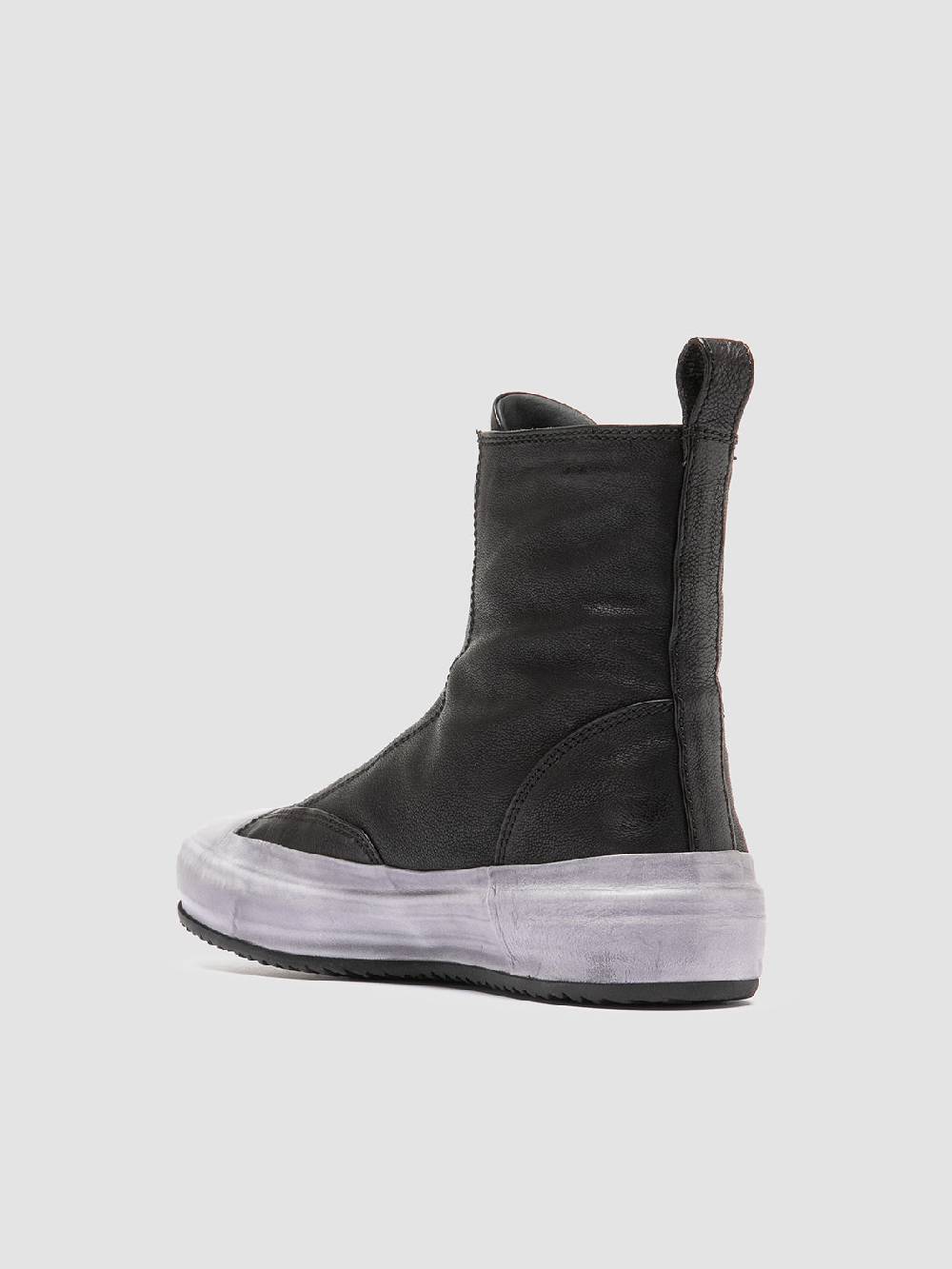 Officine Creative MES 109 Sneaker Alte in Pelle Nera In Saldo