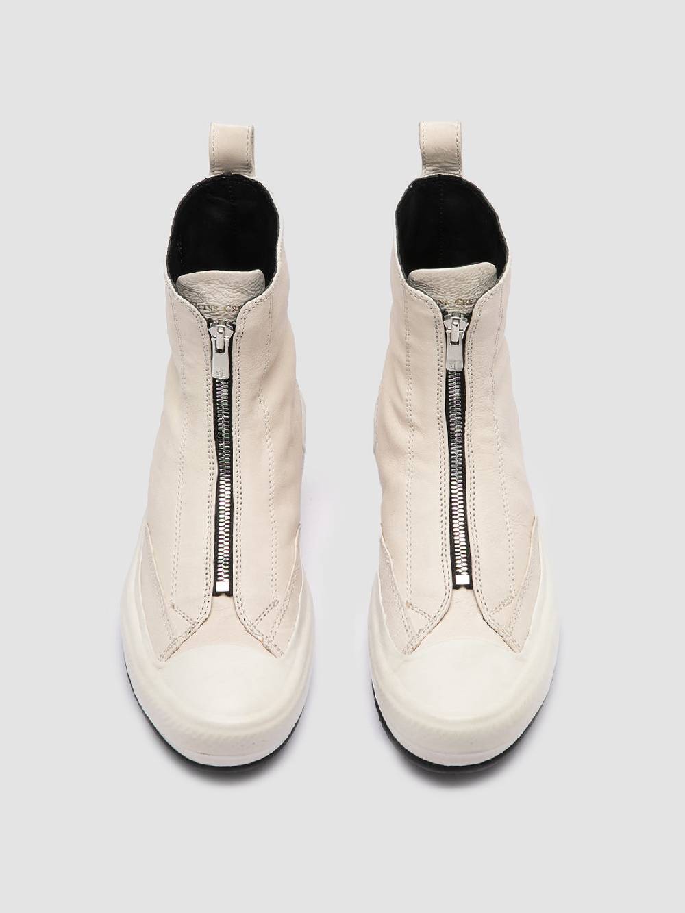Officine Creative MES 109 Sneaker Alte in Pelle Avorio Nuova