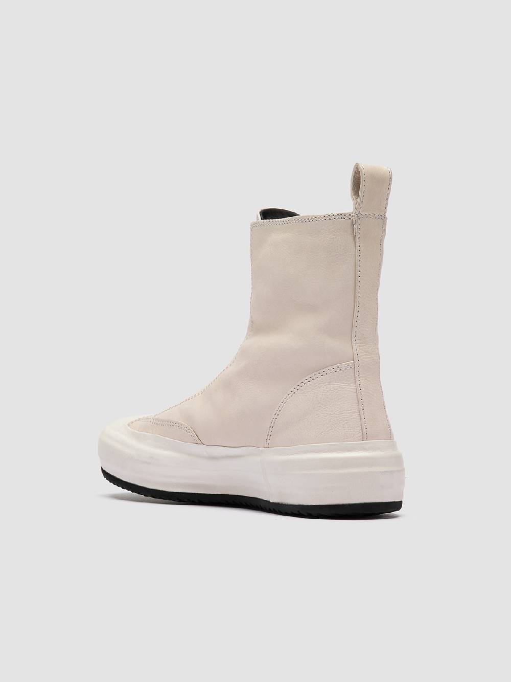 Officine Creative MES 109 Sneaker Alte in Pelle Avorio Nuova