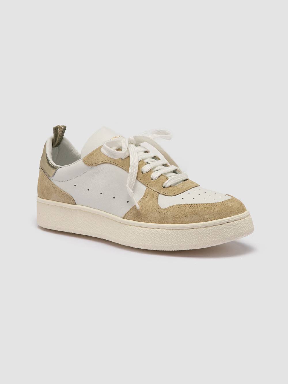 Officine Creative MOWER 110 Sneakers Basse in Pelle e Camoscio Bianca Italy