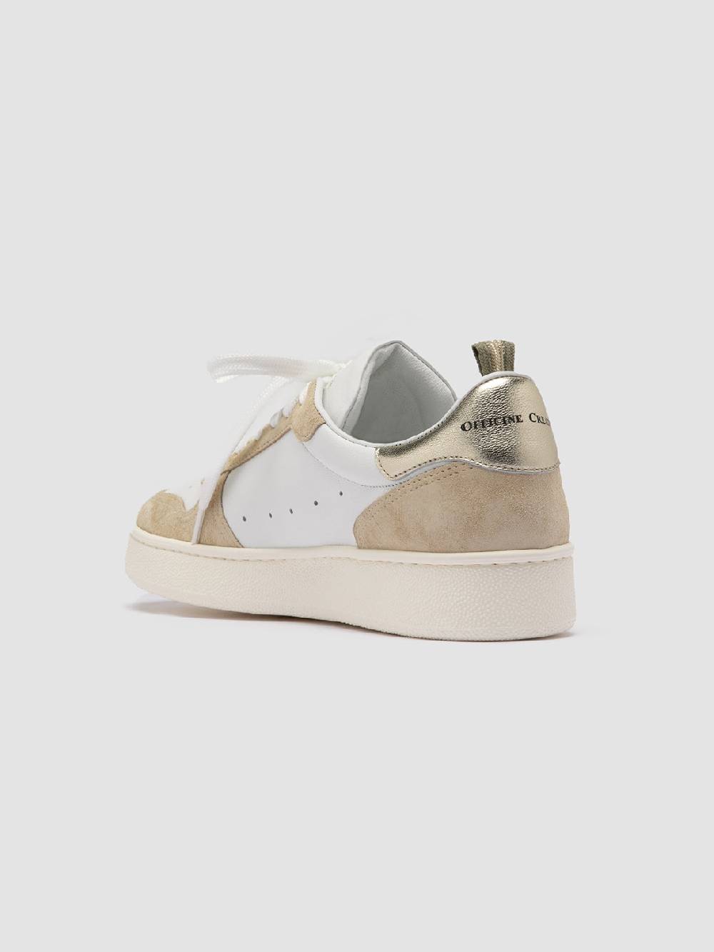 Officine Creative MOWER 110 Sneakers Basse in Pelle e Camoscio Bianca Italy