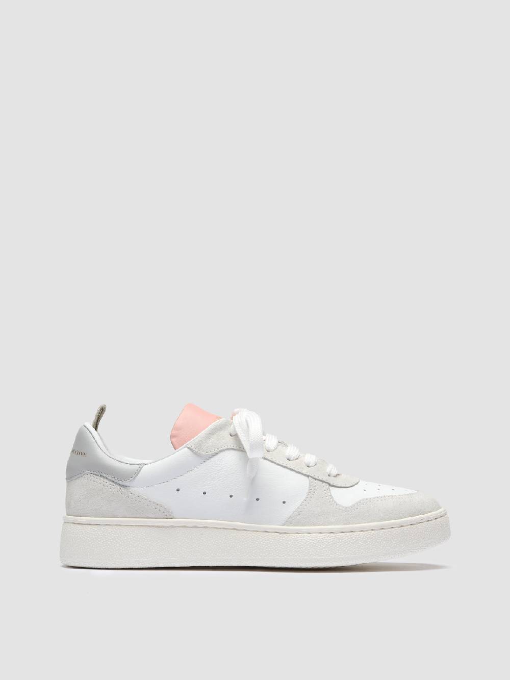 Officine Creative MOWER 110 Sneakers in Pelle Liscia e Scamosciata Bianca