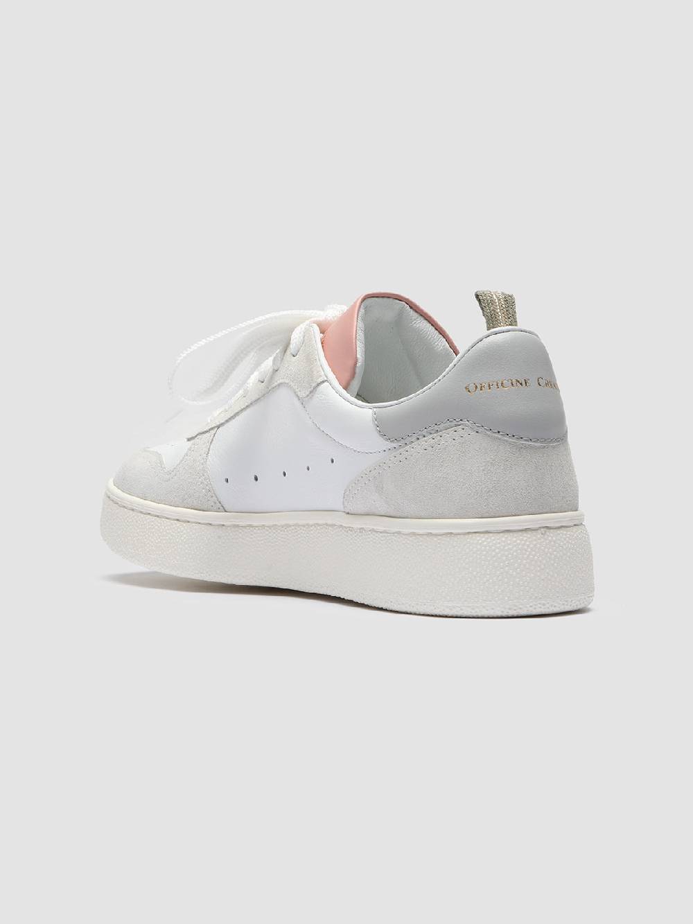 Officine Creative MOWER 110 Sneakers in Pelle Liscia e Scamosciata Bianca 50% di sconto per tempo limitato