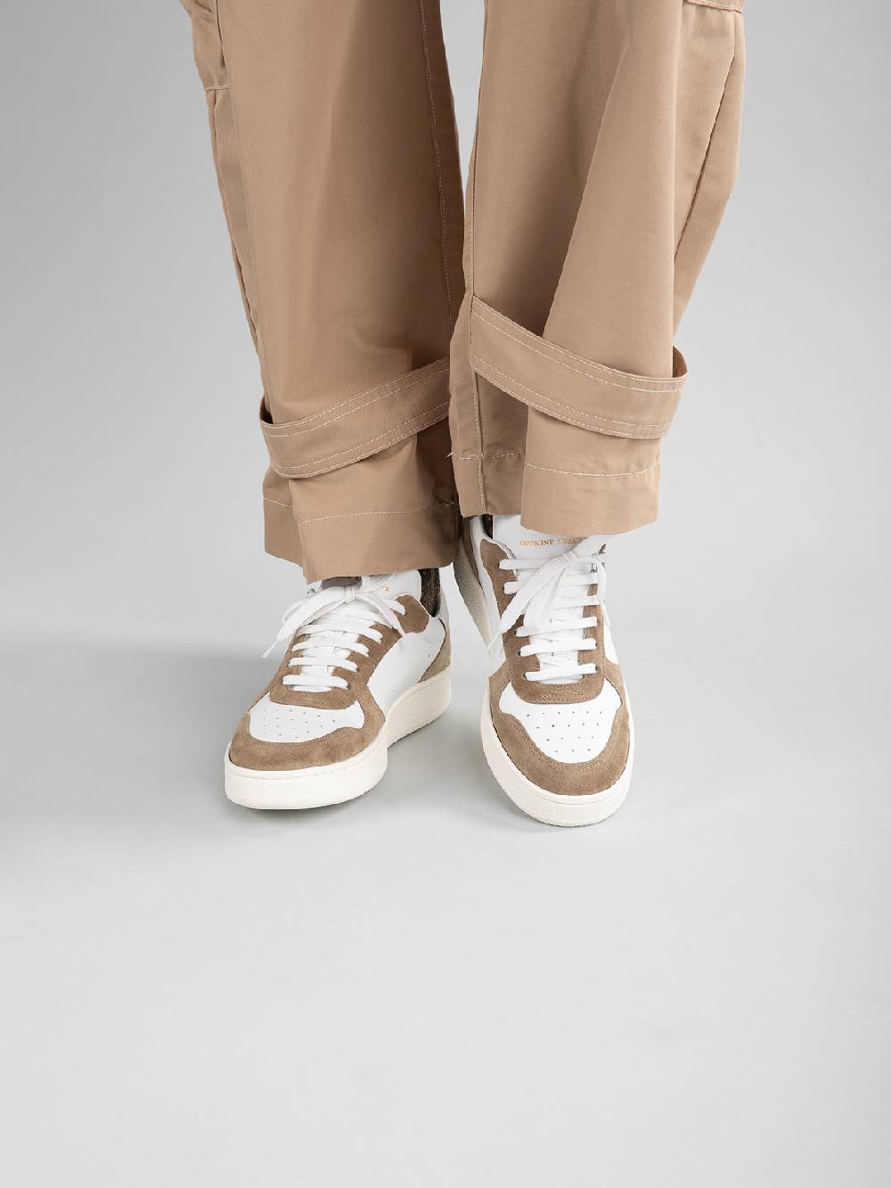 Officine Creative MOWER 110 Sneakers in Pelle Liscia e Scamosciata Bianca 50% di sconto per tempo limitato