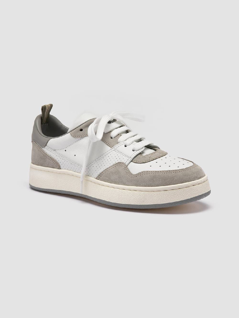 Officine Creative MOWER 120 Sneakers Basse in Pelle e Camoscio Bianca Nuovo