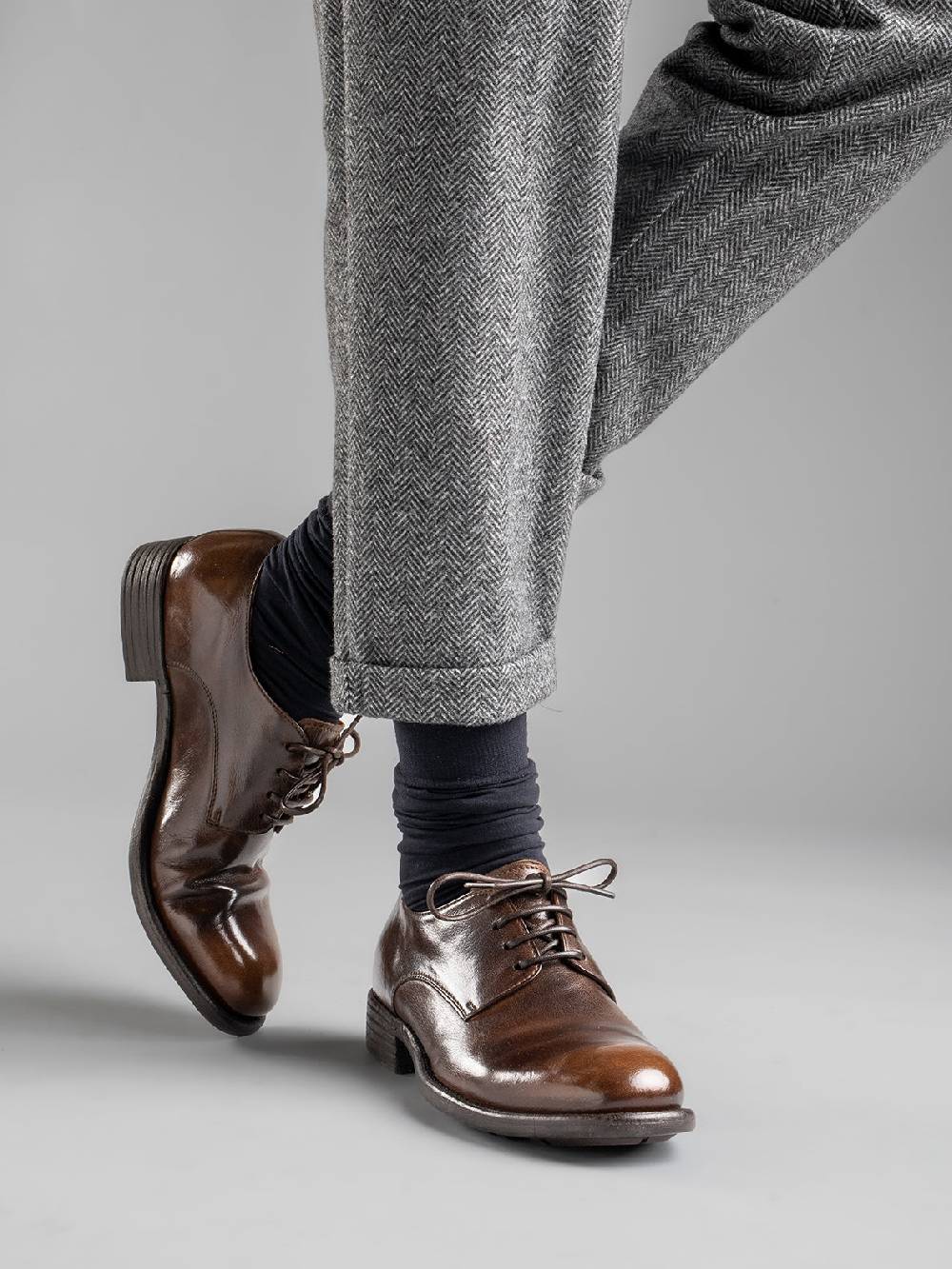 Officine Creative CALIXTE 001 Derby in Pelle Nera Fino Al -60%