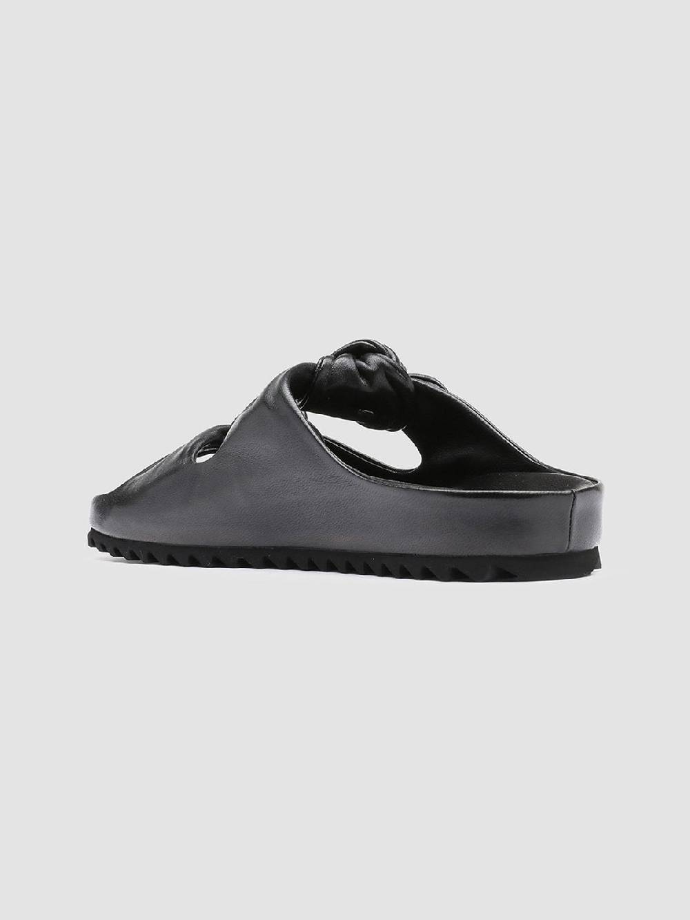 Officine Creative PELAGIE 010 Sandali in Pelle Intrecciata Nera Prezzo Ridotto