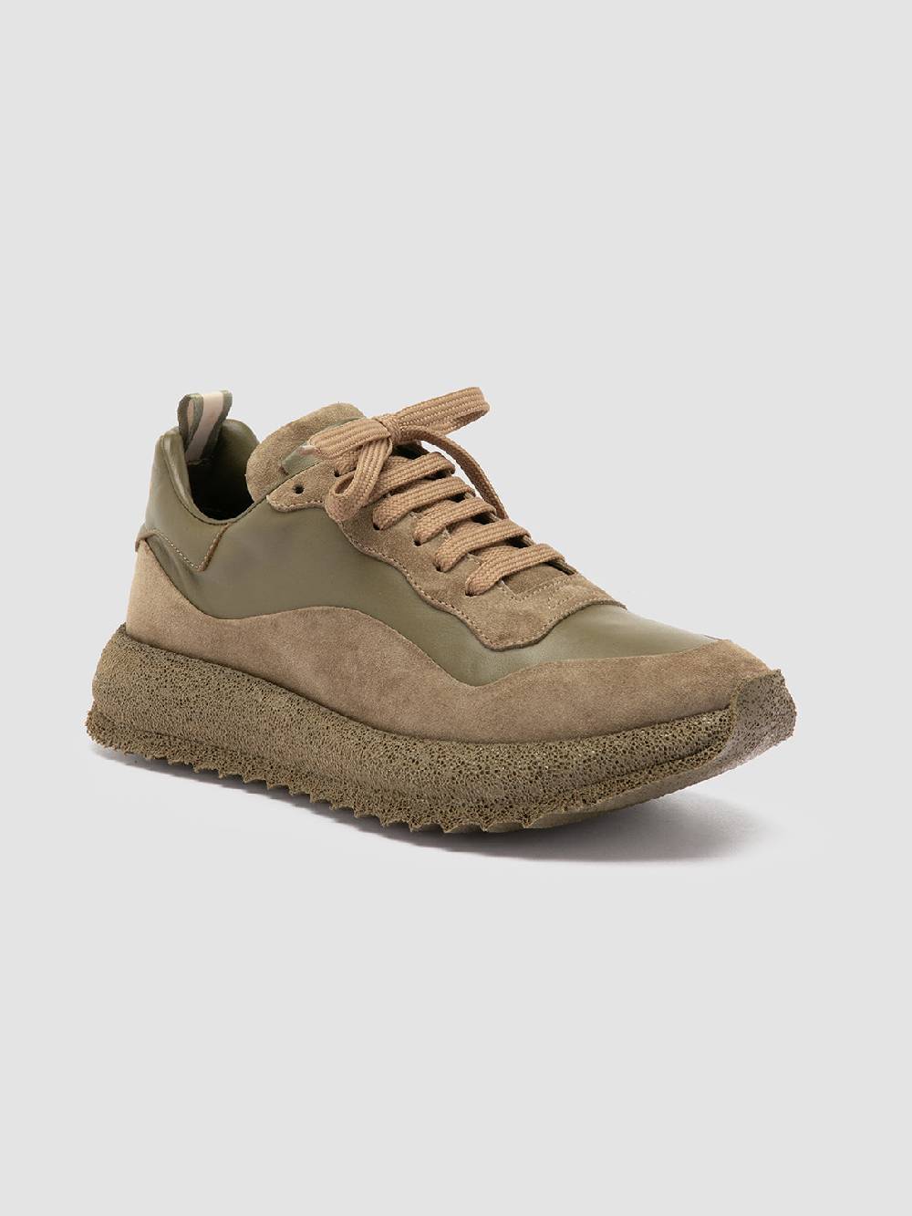 Officine Creative RACE RUBREX 101 Sneakers Basse in Pelle e Camoscio Verde Convenienza