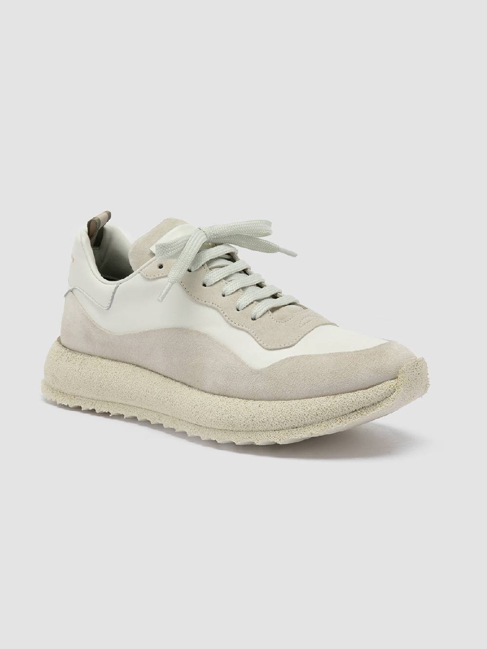 Officine Creative RACE RUBREX 101 Sneakers Basse in Pelle e Camoscio Bianca Presa