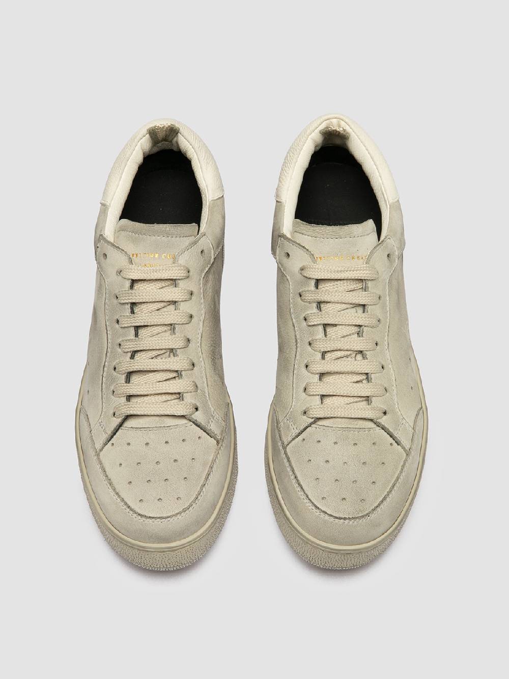 Officine Creative THE ANSWER 107 Sneaker Basse in Nabuk Bianco Sporco Saldi