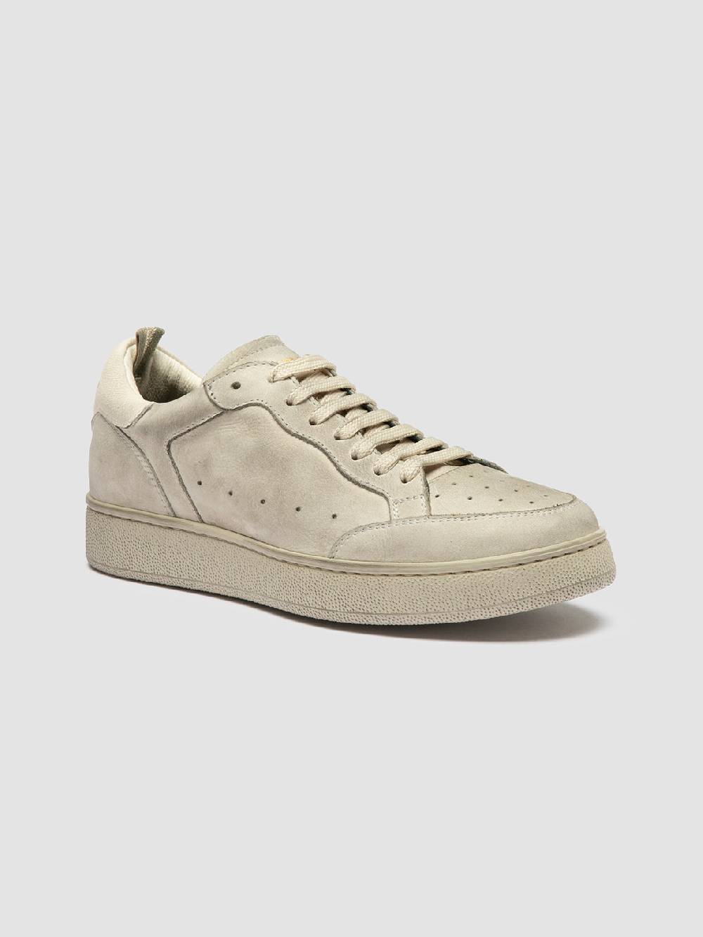 Officine Creative THE ANSWER 107 Sneaker Basse in Nabuk Bianco Sporco Saldi
