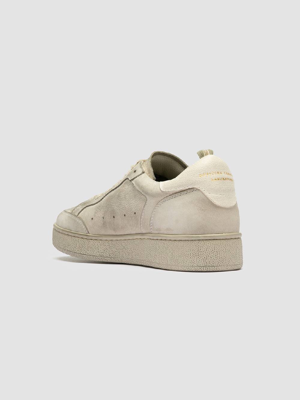 Officine Creative THE ANSWER 107 Sneaker Basse in Nabuk Bianco Sporco Saldi